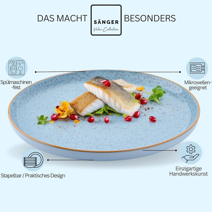 Набір кавових чашок SÄNGER Rio (6 шт.) з кераміки, 430 мл, для кави та чаю, безпечні для миття в посудомийній машині та використання в мікрохвильовій печі, VALUE COLLECTION