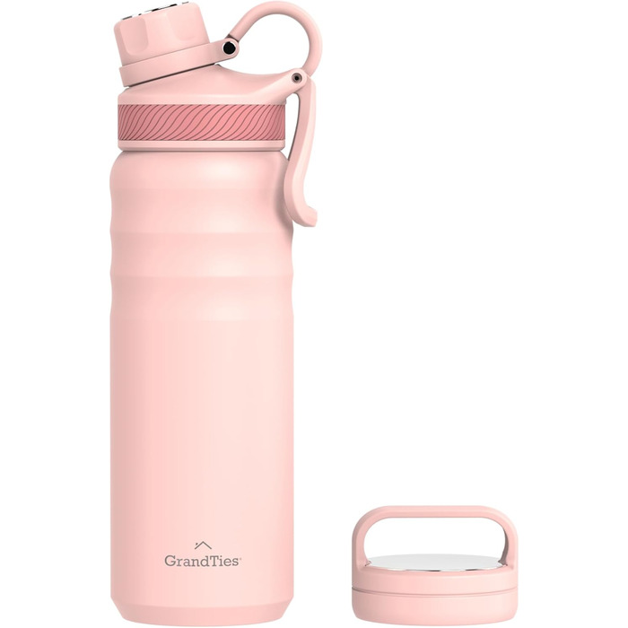 Термопляшка GRANDTIES 946мл з широким горлом та двома кришками - білий слонова кістка. Зберігає холод, для чоловіків та жінок