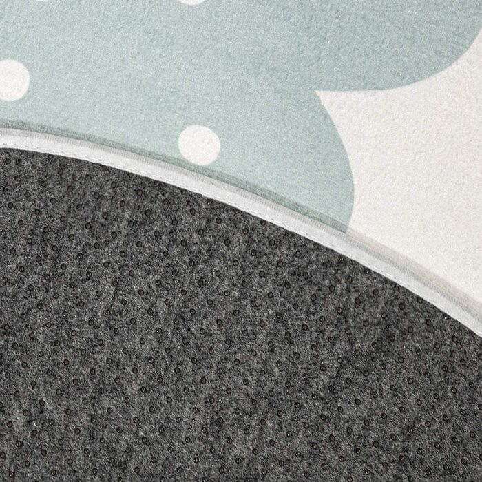 Домашній дитячий килимок Paco, круглий килимок для дитячої кімнати, дитячий килимок, нековзна зірка, місяць, слон, Веселка, розмір колір (діаметр 80 см круглий, синій)