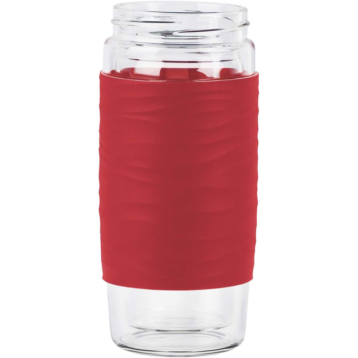 Чайний горнятко Emsa N20805 Teebecher з подвійними стінками, 0.4 л, знімний фільтр, без BPA, герметичне, не протікає, придатне для миття в посудомийній машині, 360° отвір (Червоний)