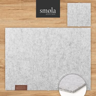 Набір з 12 елементів Smøla: преміальний фетровий набір для сервірування столу з підставками I Темно-сірий, миючий, для посуду I Декор для літа