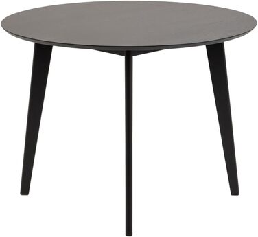 Стіл обідній Roxanne Runder від AC Design Furniture, діаметр 105 см, висота 76 см, чорний, для 4 осіб. Сучасний стиль ретро для їдальні