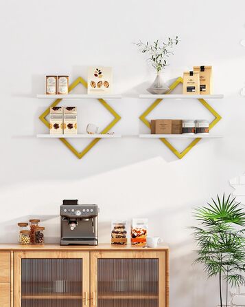 Набір плаваючих полиць Wandregal ER-Set (2 шт.) коричнево-чорного кольору для вітальні, спальні, кухні, офісу в стилі рустик DTBJ01PBF