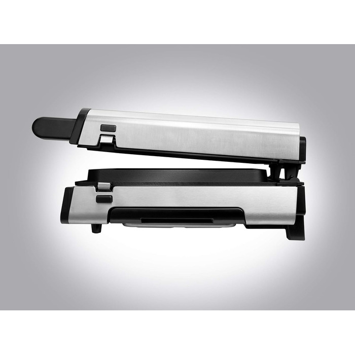 Контактний гриль George Foreman з антипригарним покриттям для приготування паніні та сендвічів [Без диму - 87% менше диму] Настільний гриль (знімні та придатні для миття в посудомийній машині пластини, температура 200°C, корпус з нержавіючої сталі) 28000-