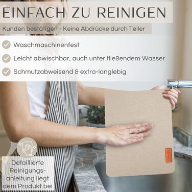 MAHEWA® Преміум комплект килимків на стіл з фетру (6 шт.) - антиковзаючі, миючі, для посуду (антрацит/коричневий, бежевий)