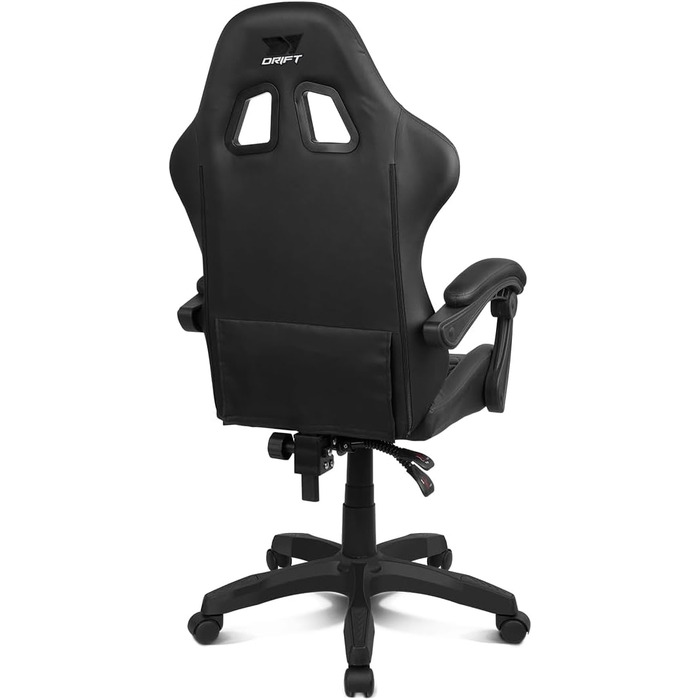 Ігровий крісло DRIFT GAMING DR35 - комфорт та підтримка для геймерів, чорно-сірий, з підголівником та поперековою підтримкою