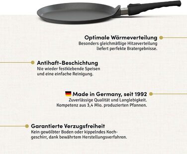 Сковорода для млинців Hoffmann Aluguss 28 см з антипригарним покриттям, Made in Germany, знімний ручка | Сковорода для оладок, яєць