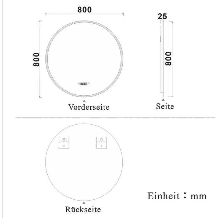 Круглий LED дзеркало для ванної кімнати 70 см з підсвіткою, сенсорне керування, протизапітніння, Alpha Series, холодне біле світло