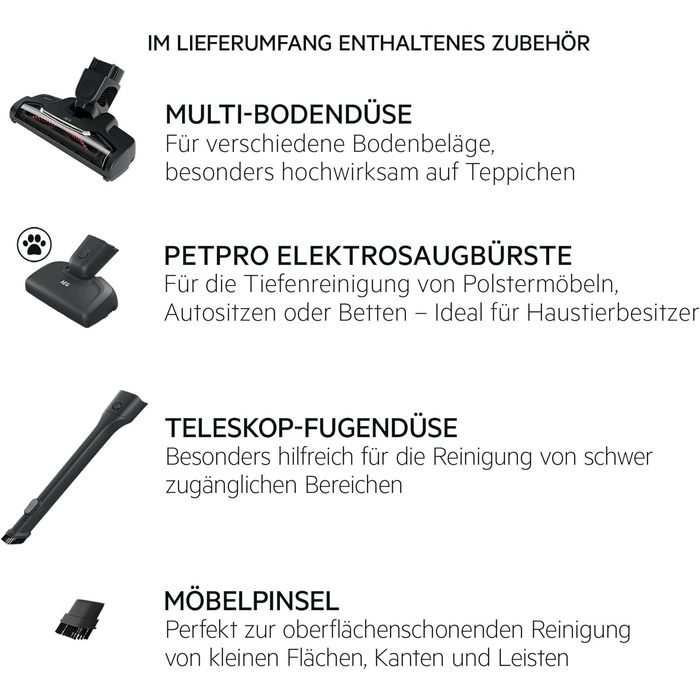 Бездротовий пилосос AEG 2-в-1 з аксесуарами, блакитний (QX6-1-45AN) - для дому та тварин