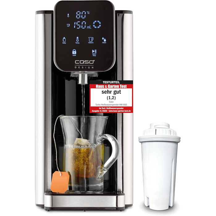 CASO HW 660 Дозатор гарячої води - швидкий нагрів, економія енергії, 8 режимів, для дитячого харчування, з нагадуванням про декальцинацію