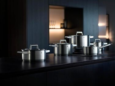 Набір каструль WMF Comfort Line Induktion 4-каструль, Cromargan, з кришкою, нержавіюча сталь, з маркуванням, для індукційних плит