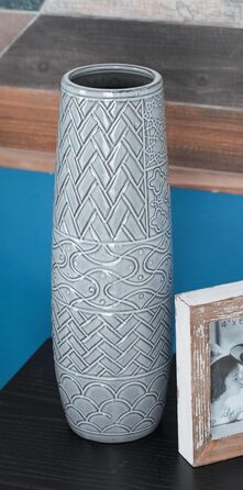Ваза декору Deco 79 74687 Birnenform, кераміка з золотистими акцентами, чорна, 12,7 x 17,8 см