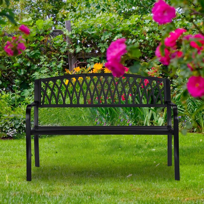 Relaxdays Чорна Садова Лавка