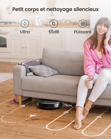 Робот-пилосос LEFANT з функцією миття підлоги, 5500Pa, LiDAR-навігація, багатошарове мапування, віртуальна зона, керування через Alexa/APP/WiFi, ідеальний для шерсті тварин, килимів та твердих підлог (M310)