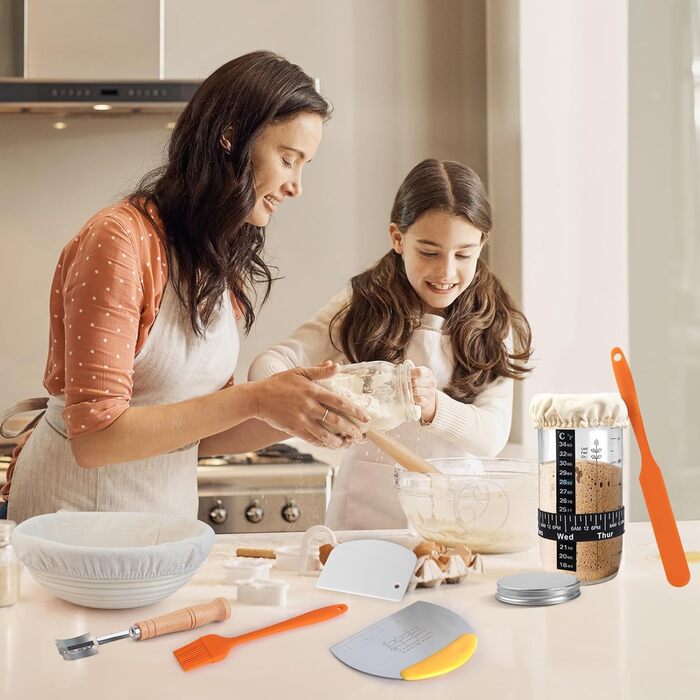 Набір для закваски та випікання хліба: силіконові banneton-кошики (2 шт.), закваска для приготування хліба