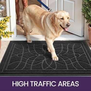 Килимок для дому та вулиці DEXI, 60 x 90 см, антиковзаючі, миється, вологостійкий, сірий