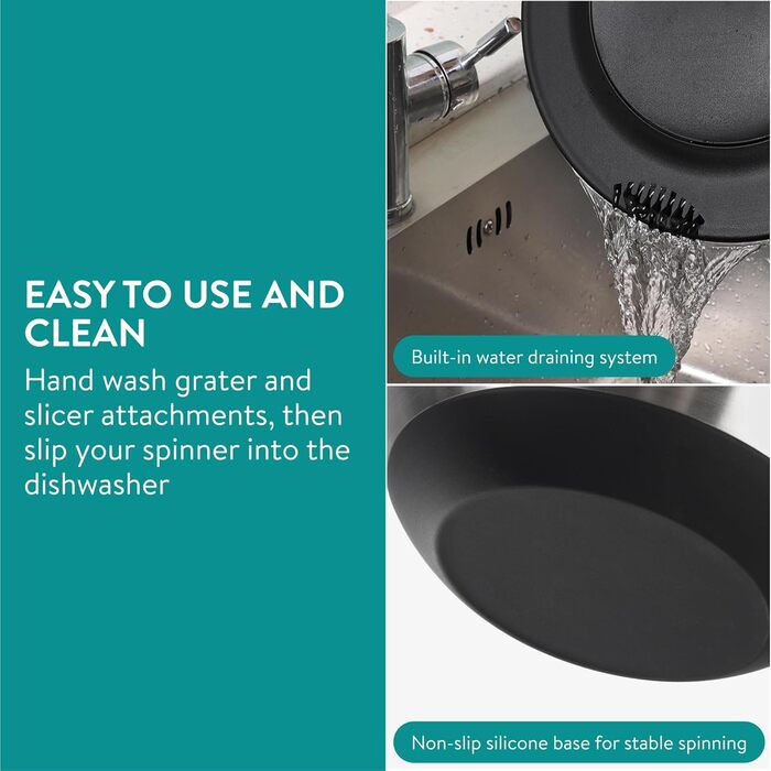 Salatschleuder Navaris з нержавіючої сталі: сушарка для салату з кришкою та ситом - сушарка для салатів