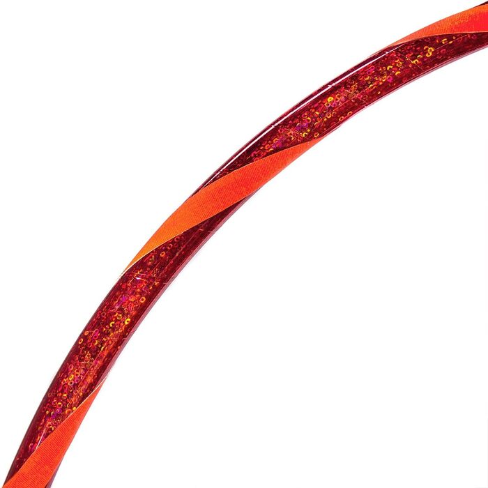 Гламурні дитячі обручі з блискучим візерунком (Ø60 см, червоно-оранжевий з блискітками)