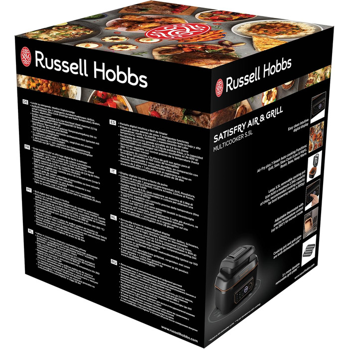 Фритюрниця Russell Hobbs SatisFry XL 5.5л з Rapid Air: гриль, мультиварка, повільне приготування, випікання