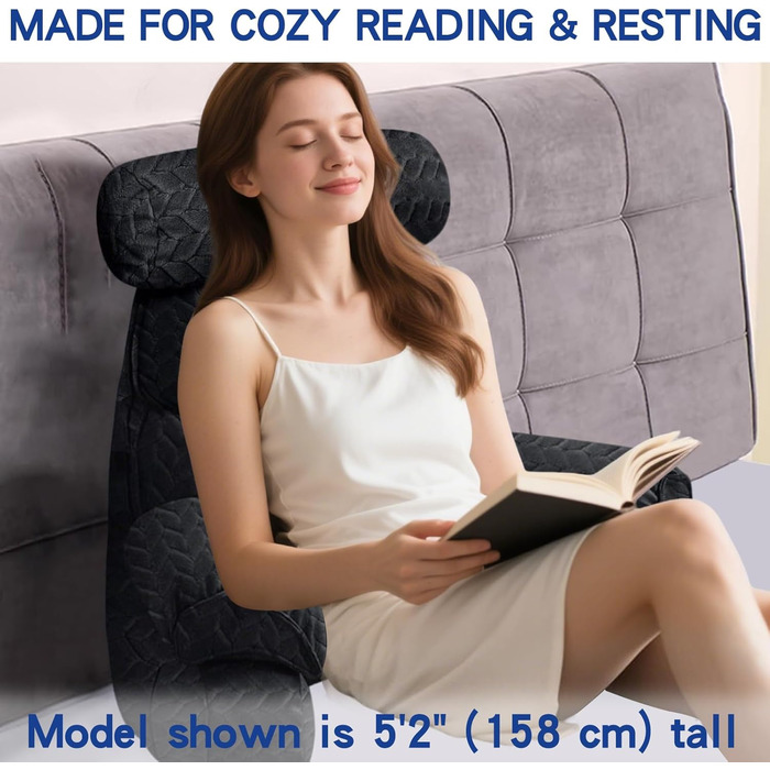 Підлогове крісло-мішок Lesekissen для читання та відпочинку з підлокітниками, чорне