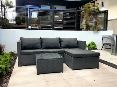 Двосторонній садовий кутовий диван SFS066 MTG, комплект садових меблів, коричневий