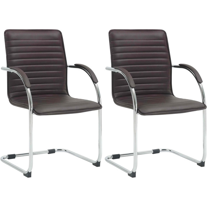 Набір з 2-х відкидних крісел Tira з штучної шкіри, коричневого кольору, з м'яким сидінням