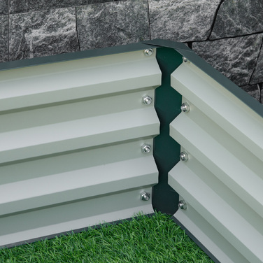 Квітник для саду, ящик для рослин зі сталевим корпусом, зелений, 120 x 120 x 30 см