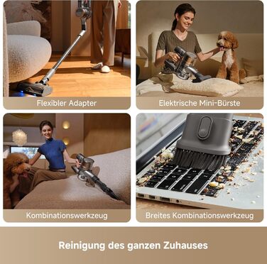 Бездротовий пилосос Dreame, 190AW, 90 хвилин роботи, LED-дисплей, синій LED, для дому, видалення шерсті тварин, килими (R30)