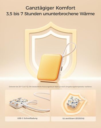 Електричні грілки для рук OCOOPA (2 шт.), 3 режими нагріву, 4000mAh, USB-зарядка, подарунок для жінок, для активного відпочинку