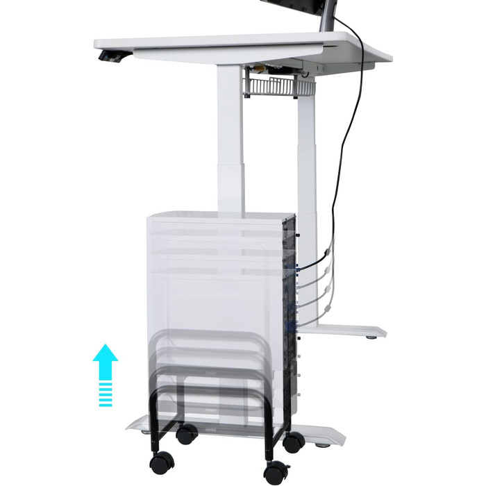 Підставка для ПК EUREKA ERGONOMIC на колесах, регульована по висоті, чорна