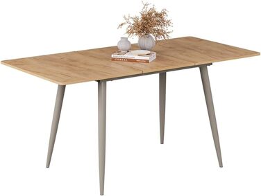 Розсувний стіл Vicco Esstisch Beaver, 80x70 см, золото-коричневий дуб/сірий, 120-160x75x80 см