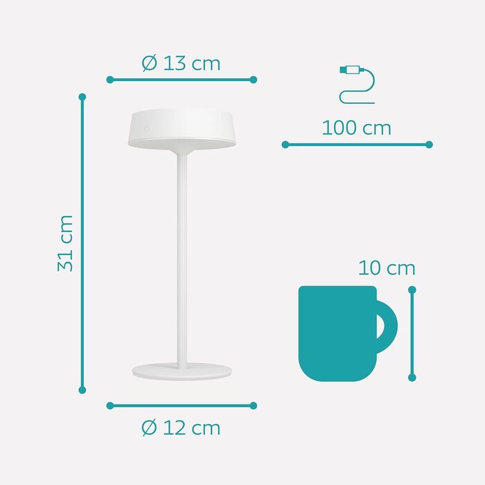 LED сонячна настільна лампа EGLO Simeri для вулиці, бездротова, акумуляторна, торкання, регулювання яскравості, металева, IP54