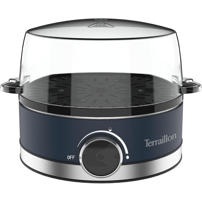 Електричний яйцеварка TERRAILLON New Moon, 7 яєць, 410 Вт, таймер, нержавіюча сталь, блакитний