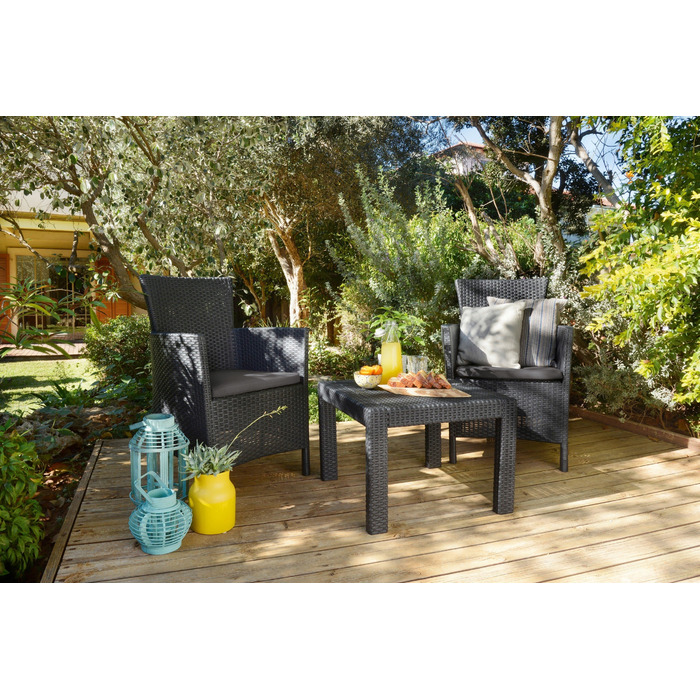 Комплект садових меблів Keter із пластику, сірий, 3 предмети