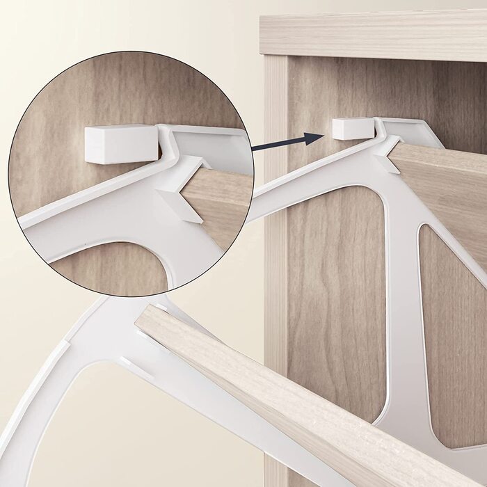 Шафа для взуття Casaria® на 18 пар, вузька, 115x60x25 см, 3 дверцята, висока, з дерева, закрита, з фіксацією від перекидання, для прихожого, світла бука/білий колір