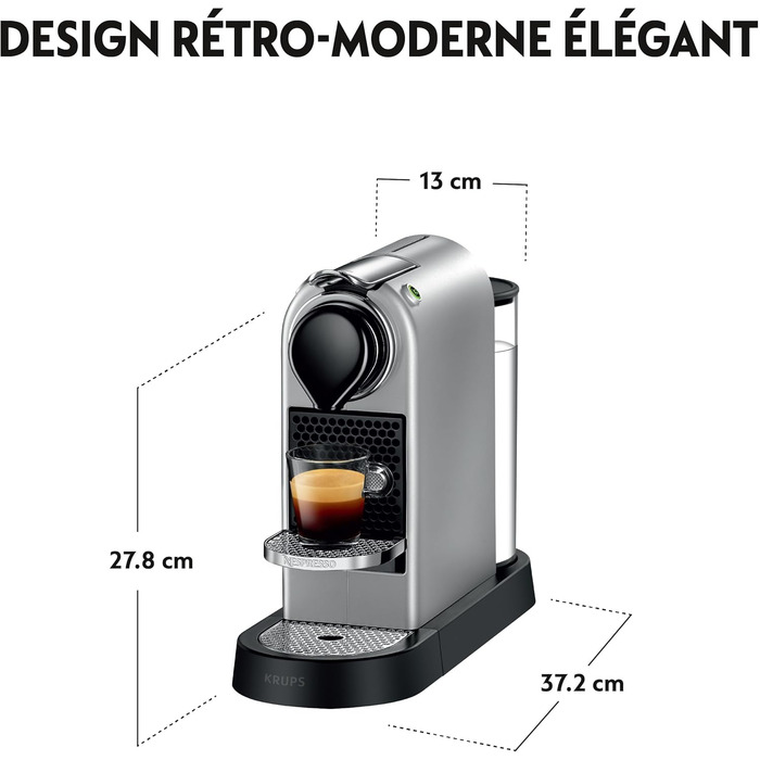 Кавомашина Nespresso Krups Citiz Silver YY4118FD – компактна та стильна