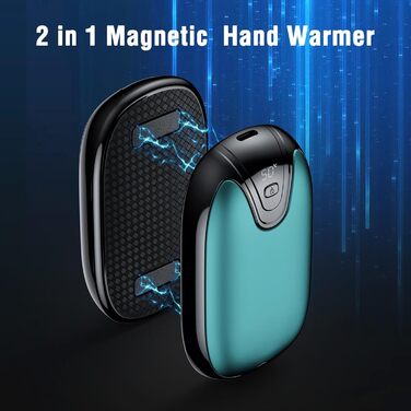 Електричні грілки для рук, набір 2 шт., перезаряджувані, портативні, 3 режими нагріву, ідеальний подарунок для спорту, гольфу, кемпінгу (блакитний)