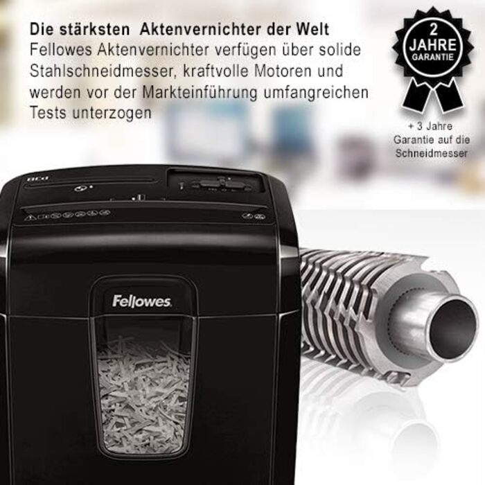 Fellowes LX50 – Шредер для офісу та дому, 8 листів, Cross Cut, 17л кошик, чорний