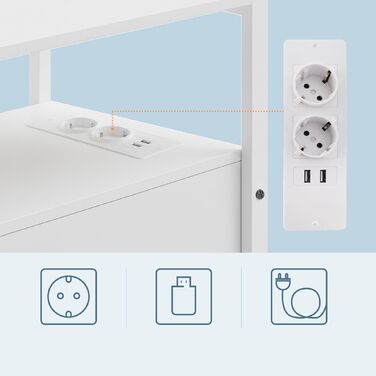 Relaxdays Додатковий столик з розетками