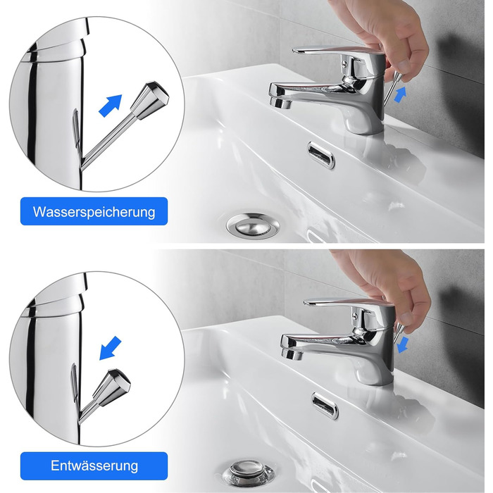 Змішувач для ванної кімнати з витяжною штангою, однорідний змішувач, хромований, з витяжною штангою, для ванної кімнати, з сифоном