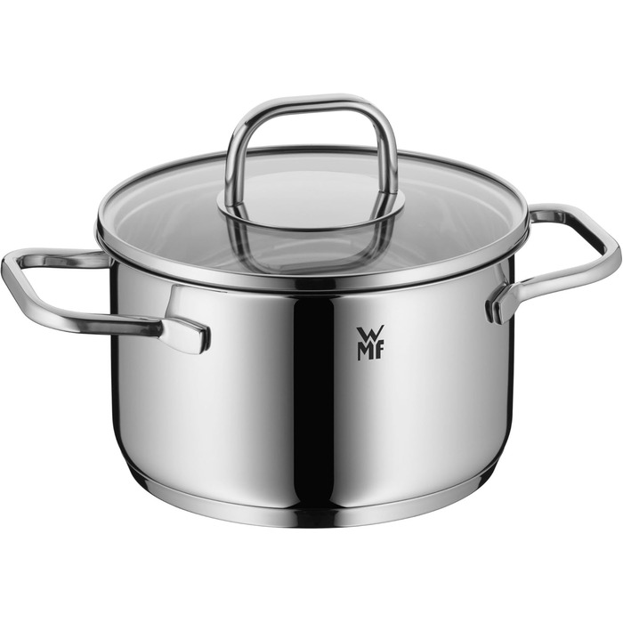Набір каструль WMF Inspiration Induktion, 4 шт., з кришкою з термостійкого скла, Cromargan нержавіюча сталь, без антипригарного покриття