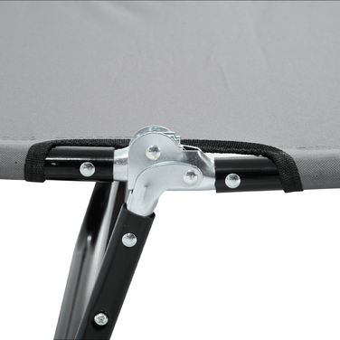 Шезлонг для відпочинку, спинка з 5 положеннями, швидковисихаючий матеріал, металевий каркас, 188 x 56 x 28 см, сірий