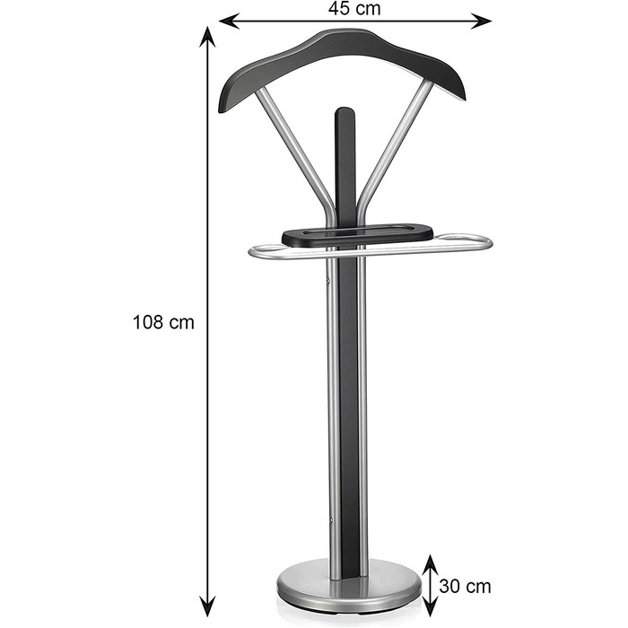 Стійка для одягу IDIMEX Fabio з вішалкою та полицею, чорна - безшумний дворецький, бутлер для одягу