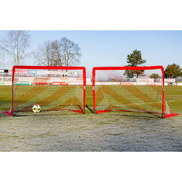 Спливаючі футбольні ворота - 2 розміри на вибір-набір з 2-складні дитячі садові футбольні ворота в червоно-білому кольорі від POWERSHOT 120 x 90 см