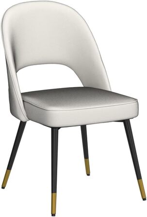 Набір з 2-х м'яких крісел з велюру для вітальні/кухні. Сучасний дизайн, без підлокітників, металеві ніжки (Бежевий)