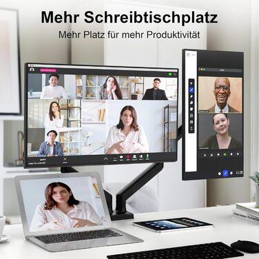 Тримач для монітора NearHub для 2 моніторів, 13-32 дюйми, регульований, VESA 75/100 мм, 10 кг, 32 дюйми