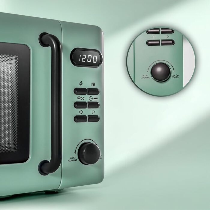 Мікрохвильова піч Cecotec Proclean 3010 Green 20L, 700W, 6 режимів, функція розморожування, таймер 30 хв, зелений колір