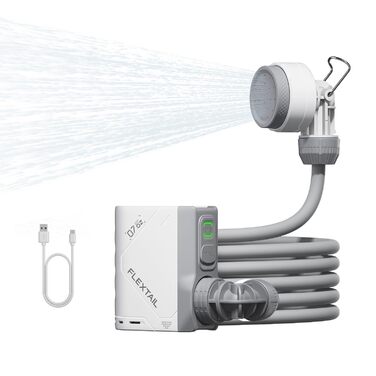 Портативна душова кабіна FLEXTAILGEAR Tiny Shower з помпою, 2.2м шланг, USB-C зарядка та 2 режими економії води, для відпочинку, подорожей, саду, пляжу та тварин
