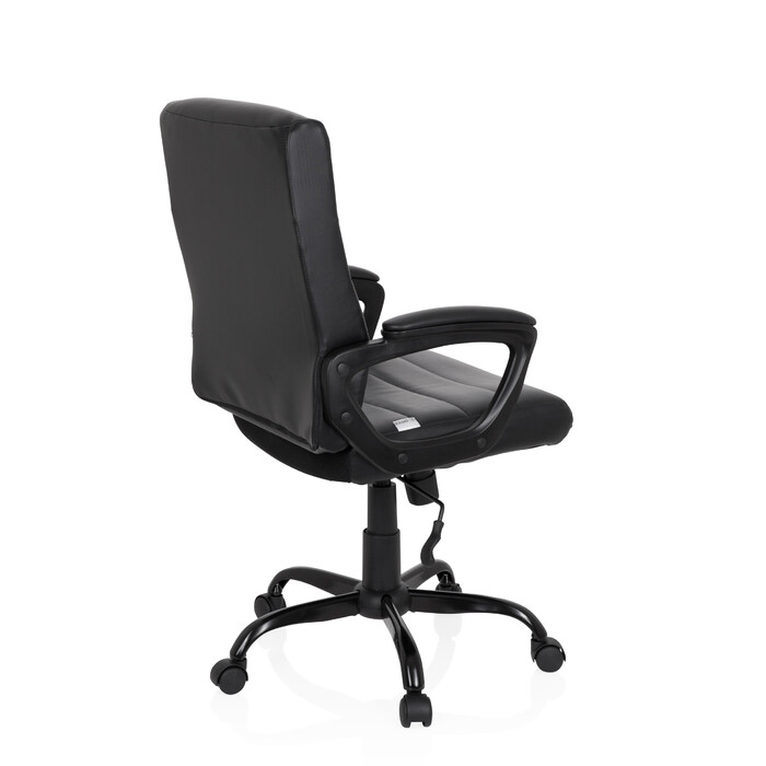 Ергономічне крісло для офісу/керівника ERGOSMOOTH BIG з штучної шкіри, чорного кольору, hjh OFFICE