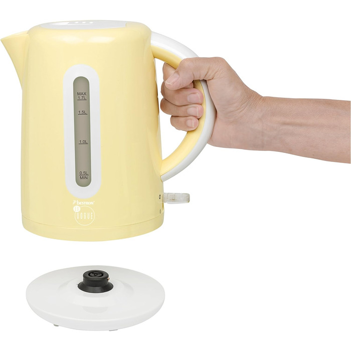 Чайник Bestron Design з автоматичною зупинкою для приготування їжі, Royal Mint, 1,7 л, 2200 Вт, (ваніль)